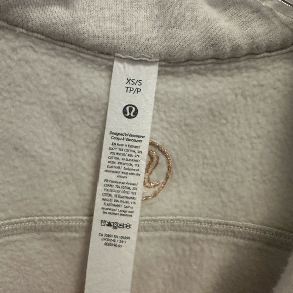 Lululemon oatmeal color half zip Sweatshirt - Picture 4 of 8